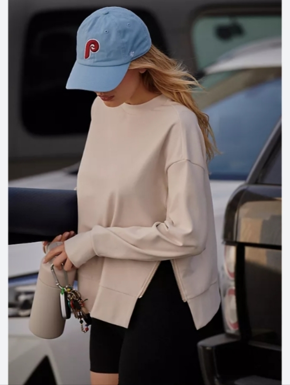 Varley Horton Side Zip Sweatshirt In Grey XXS